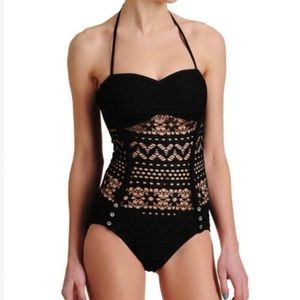 Robin Piccone black crochet bathing suit
